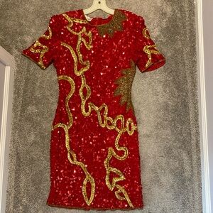 Laurence Kazan dress . Red and gold sequins . Women’s size Large